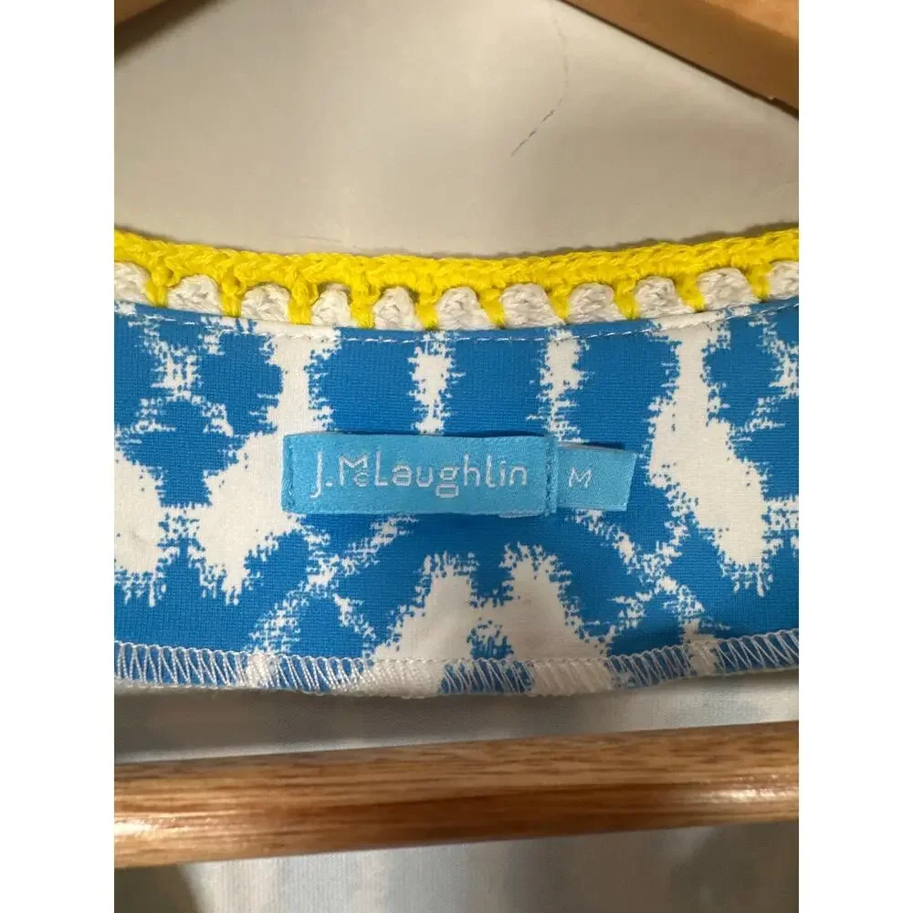 J McLaughlin Catalina Cloth Shift Dress Sleeveless Womens Size M Blue - Picture 7 of 9